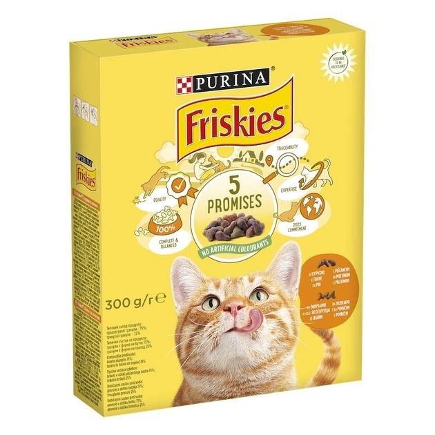 Корм д/ля котів Фріскіс курка овочі сухий 300г